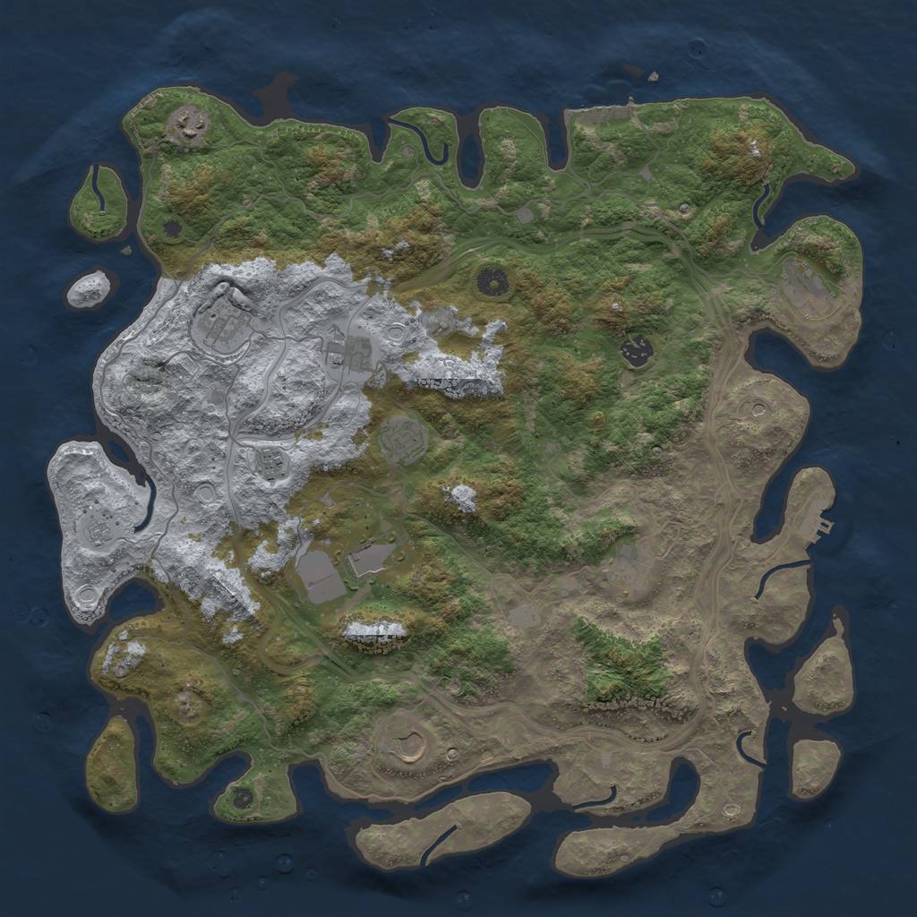 Rust Map: Procedural Map, Size: 4500, Seed: 224472411, 19 Monuments