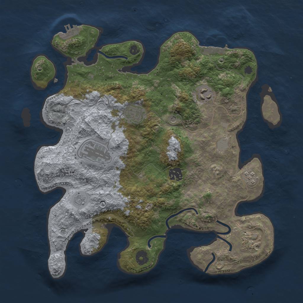 Rust Map: Procedural Map, Size: 3300, Seed: 201974752, 15 Monuments