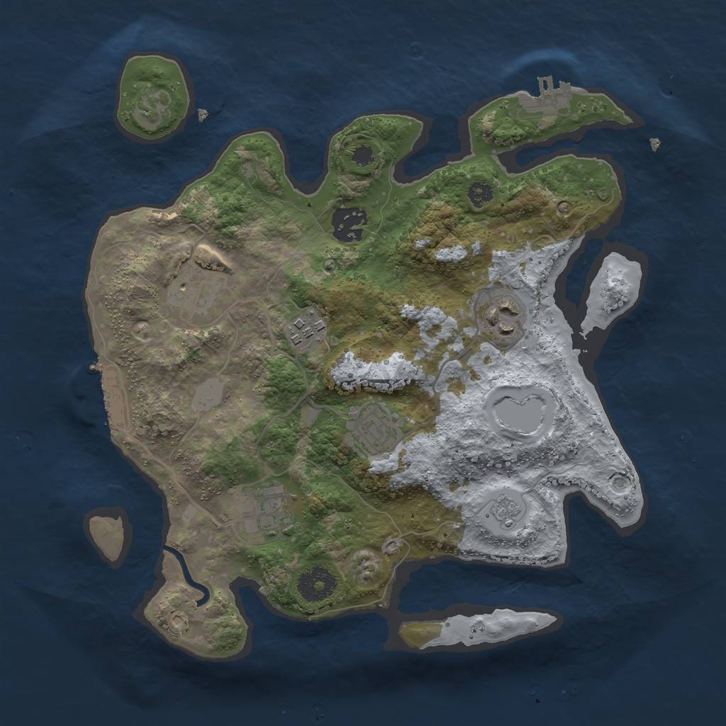 Rust Map: Procedural Map, Size: 3000, Seed: 422872, 14 Monuments