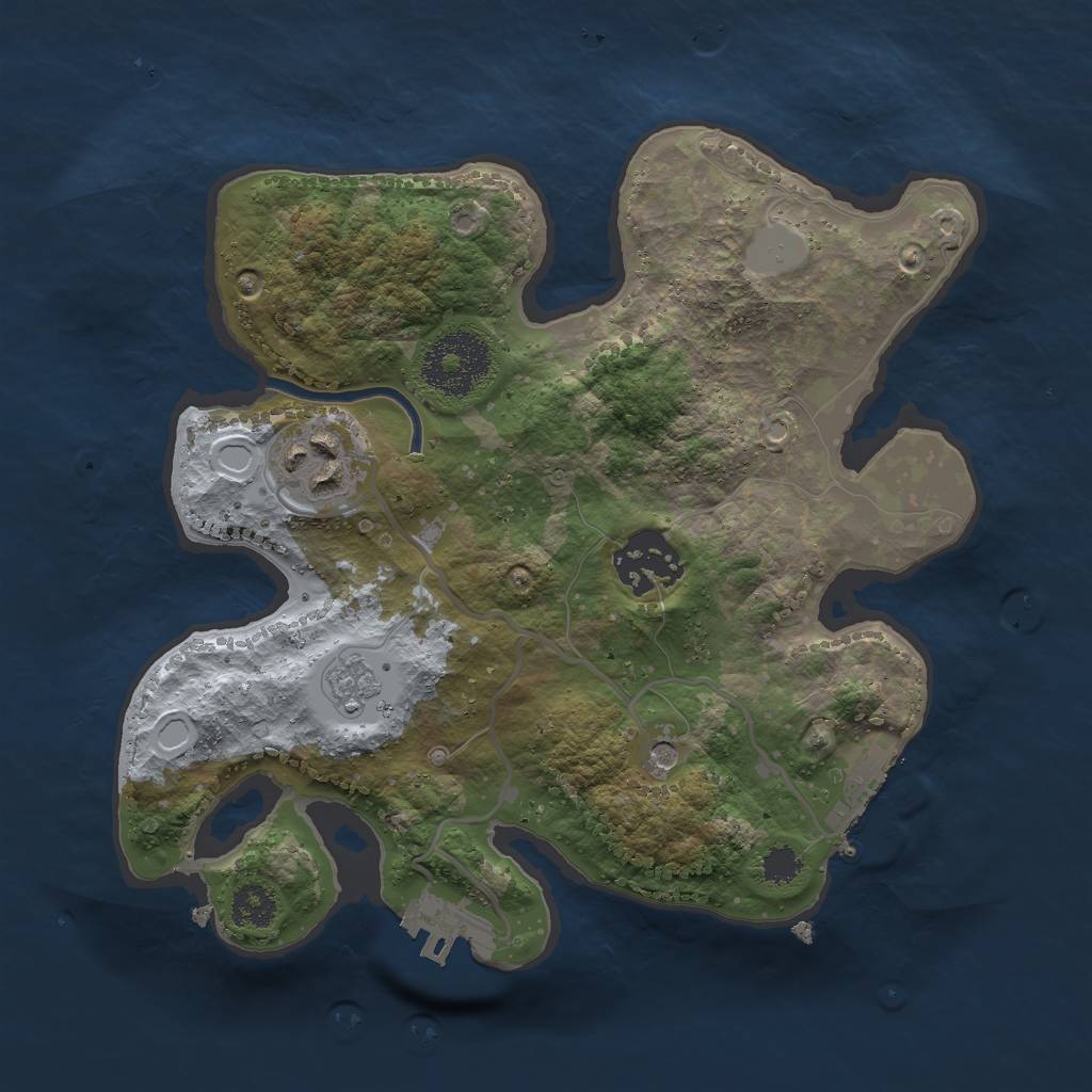 Rust Map: Procedural Map, Size: 2500, Seed: 13823, 11 Monuments