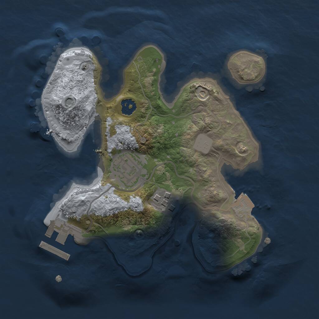 Rust Map: Procedural Map, Size: 2000, Seed: 787471002, 4 Monuments