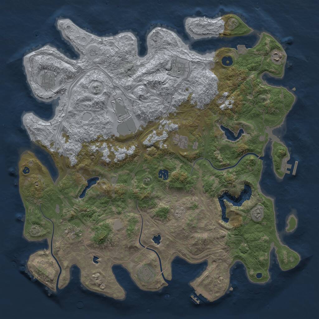 Rust Map: Procedural Map, Size: 4500, Seed: 3233, 15 Monuments