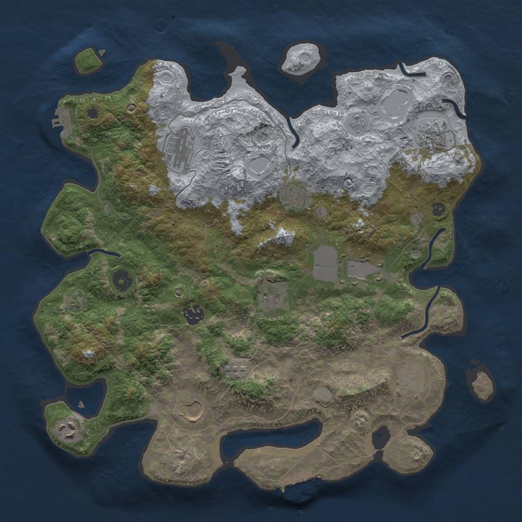 Rust Map: Procedural Map, Size: 3850, Seed: 7831511, 19 Monuments