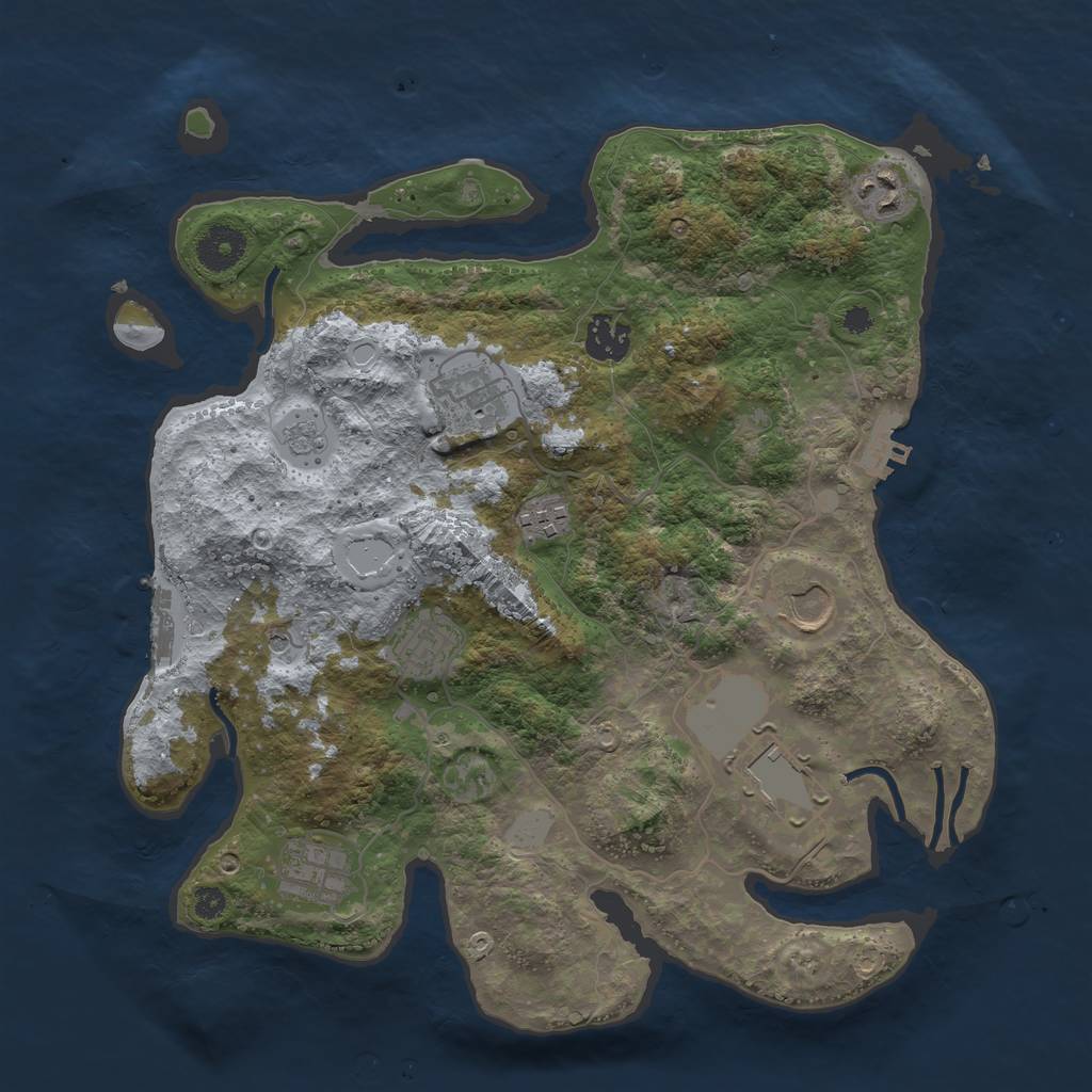 Rust Map: Procedural Map, Size: 3500, Seed: 20220902, 17 Monuments