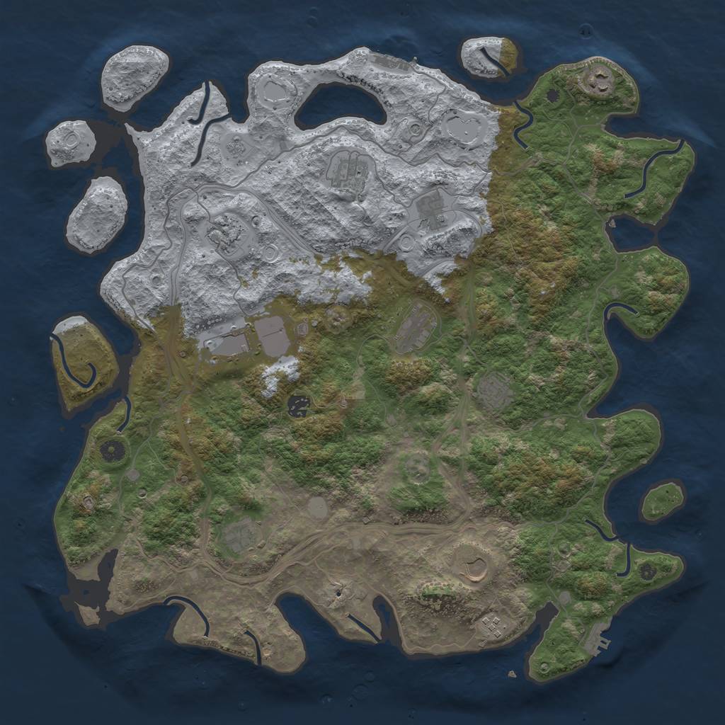 Rust Map: Procedural Map, Size: 4600, Seed: 914625, 20 Monuments
