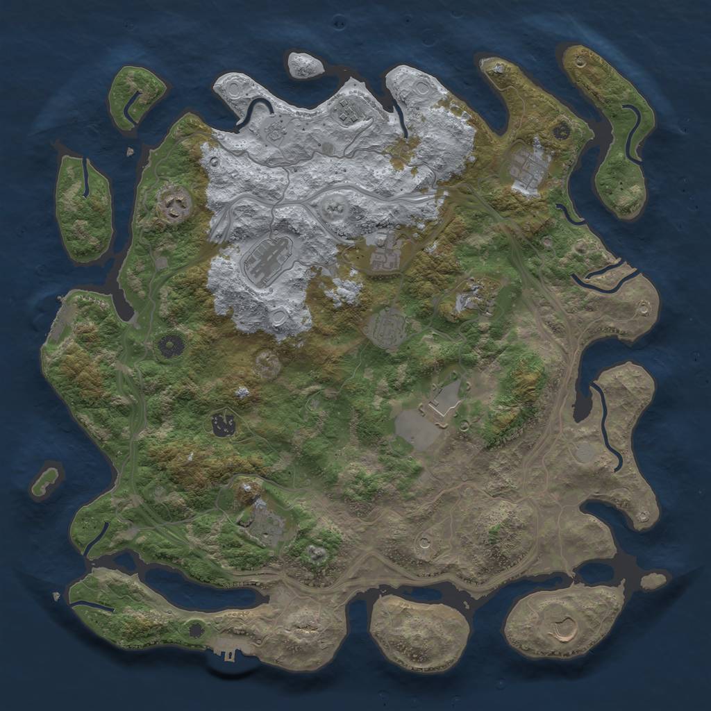 Rust Map: Procedural Map, Size: 4300, Seed: 1597601127, 20 Monuments