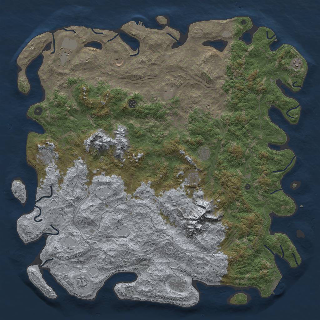 Rust Map: Procedural Map, Size: 5700, Seed: 2147483647, 20 Monuments