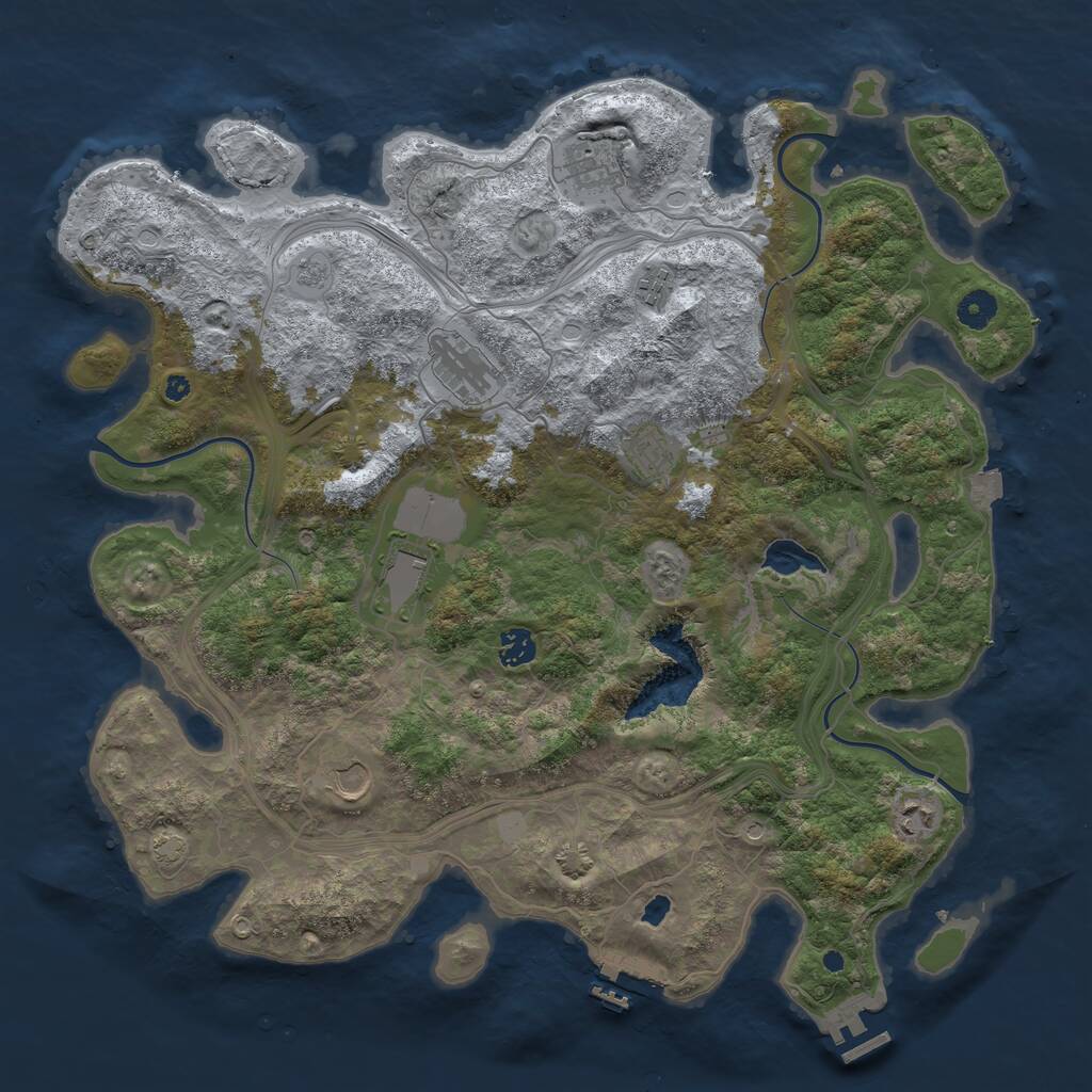 Rust Map: Procedural Map, Size: 4250, Seed: 2063131557, 14 Monuments