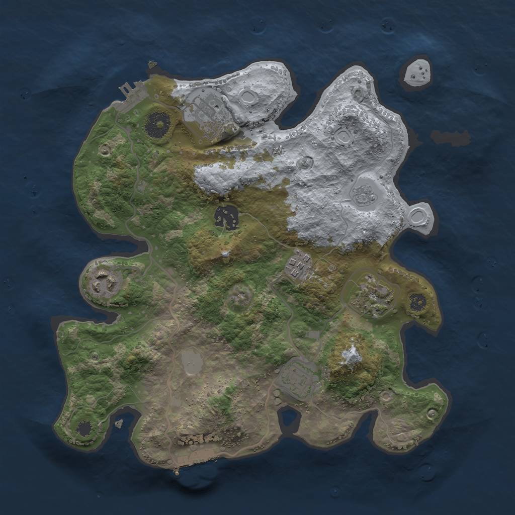 Rust Map: Procedural Map, Size: 3000, Seed: 330091587, 14 Monuments