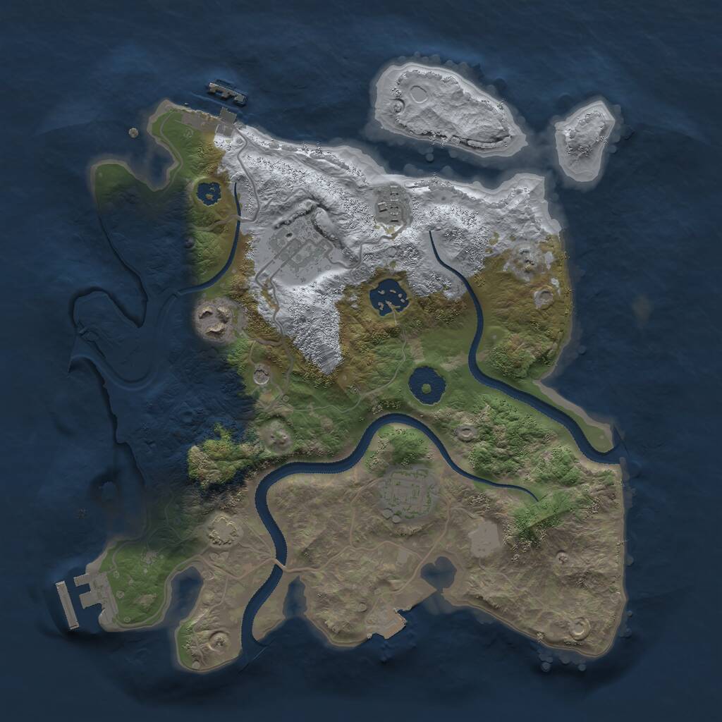 Rust Map: Procedural Map, Size: 3000, Seed: 11555, 10 Monuments