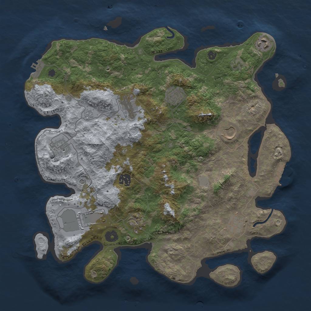 Rust Map: Procedural Map, Size: 3751, Seed: 82924, 18 Monuments