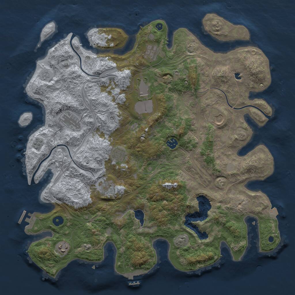 Rust Map: Procedural Map, Size: 4250, Seed: 20957, 15 Monuments