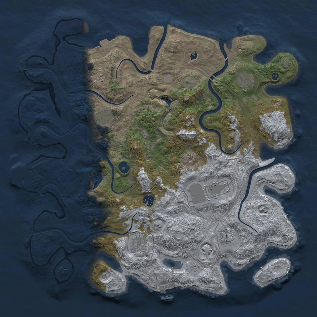 Rust Map: Procedural Map, Size: 4250, Seed: 1189669675, 13 Monuments