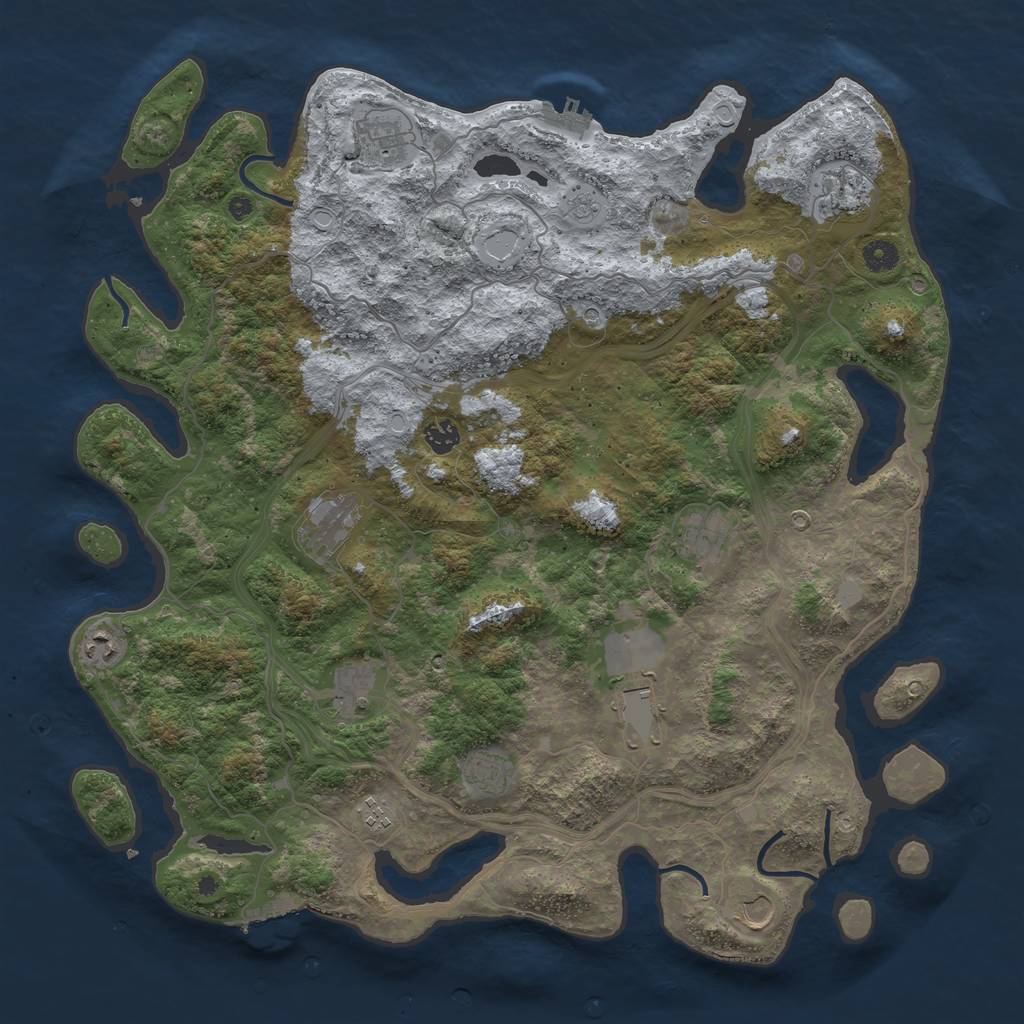 Rust Map: Procedural Map, Size: 4500, Seed: 80080, 20 Monuments