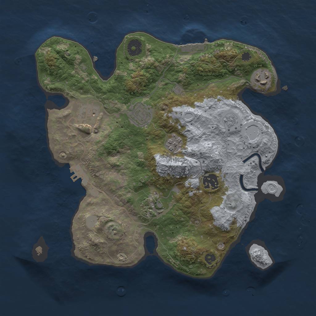 Rust Map: Procedural Map, Size: 3000, Seed: 585933734, 14 Monuments