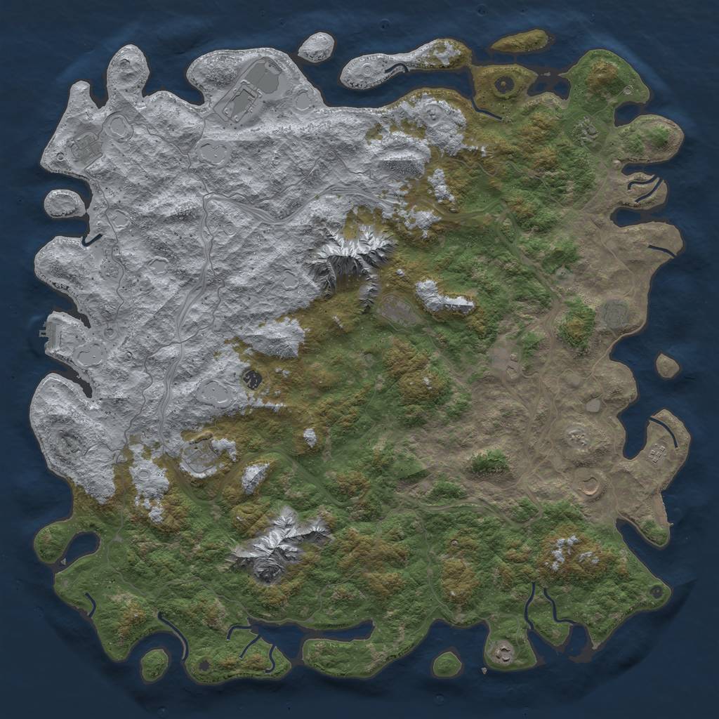 Rust Map: Procedural Map, Size: 6000, Seed: 859978505, 20 Monuments