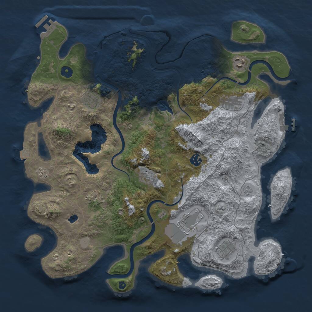 Rust Map: Procedural Map, Size: 4000, Seed: 256619964, 15 Monuments
