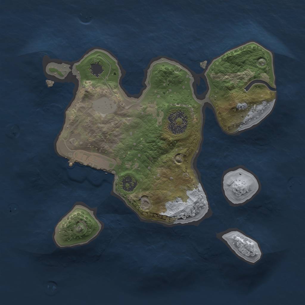 Rust Map: Procedural Map, Size: 2000, Seed: 2318008, 6 Monuments