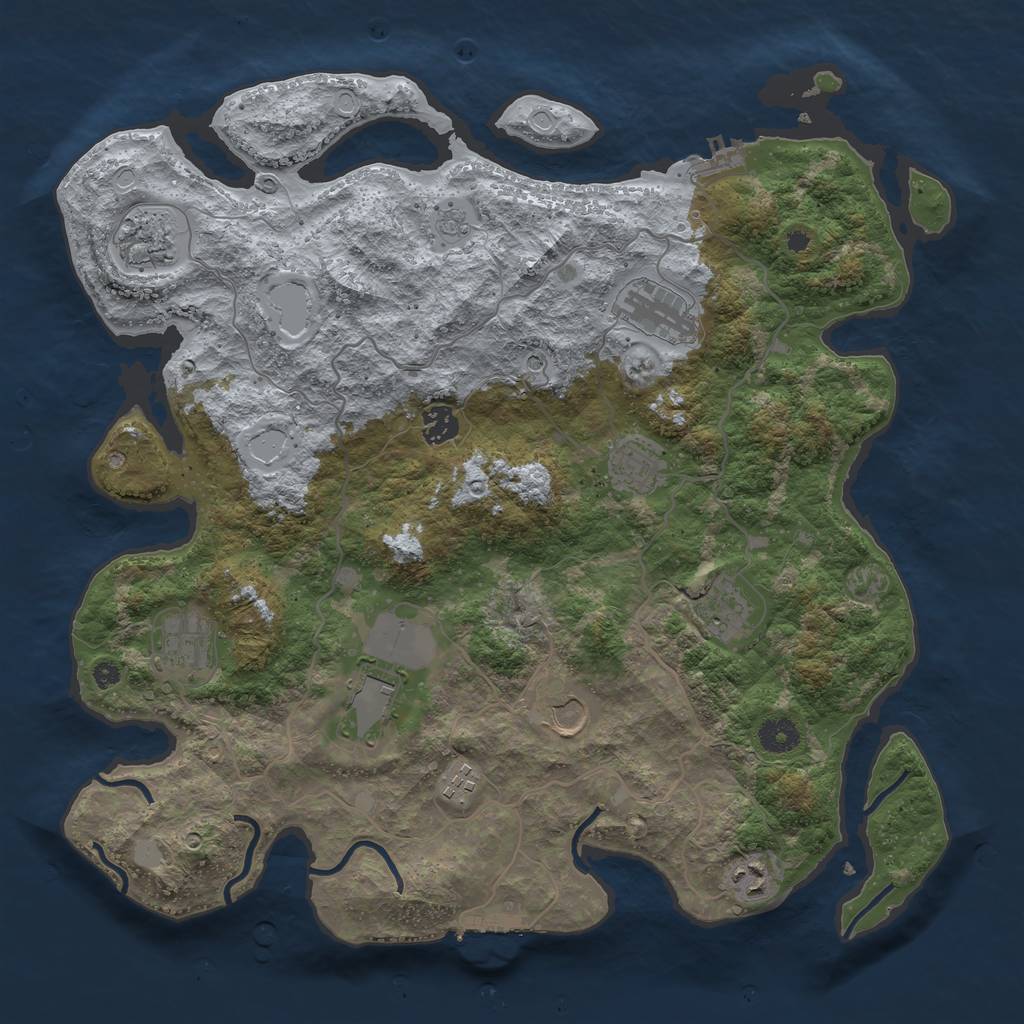 Rust Map: Procedural Map, Size: 4000, Seed: 1981279662, 19 Monuments