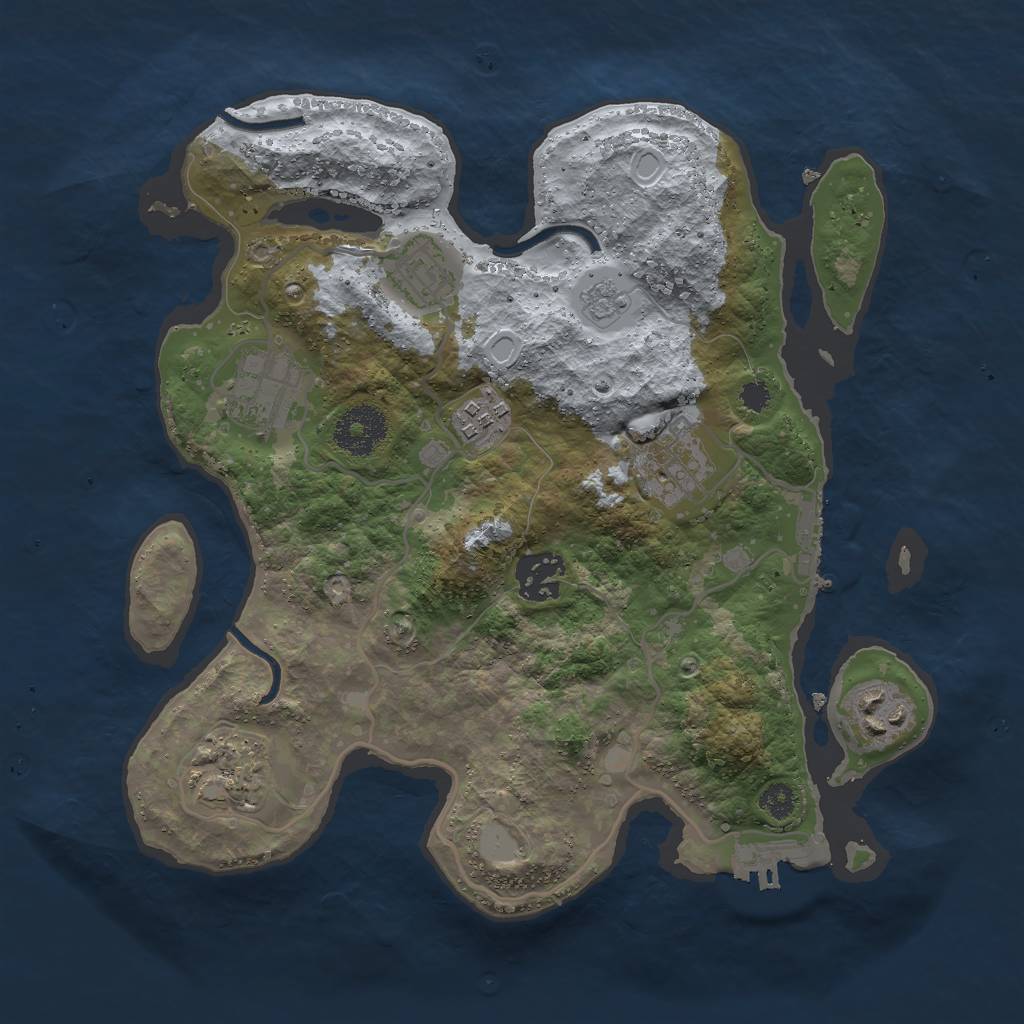 Rust Map: Procedural Map, Size: 3000, Seed: 1868731027, 15 Monuments