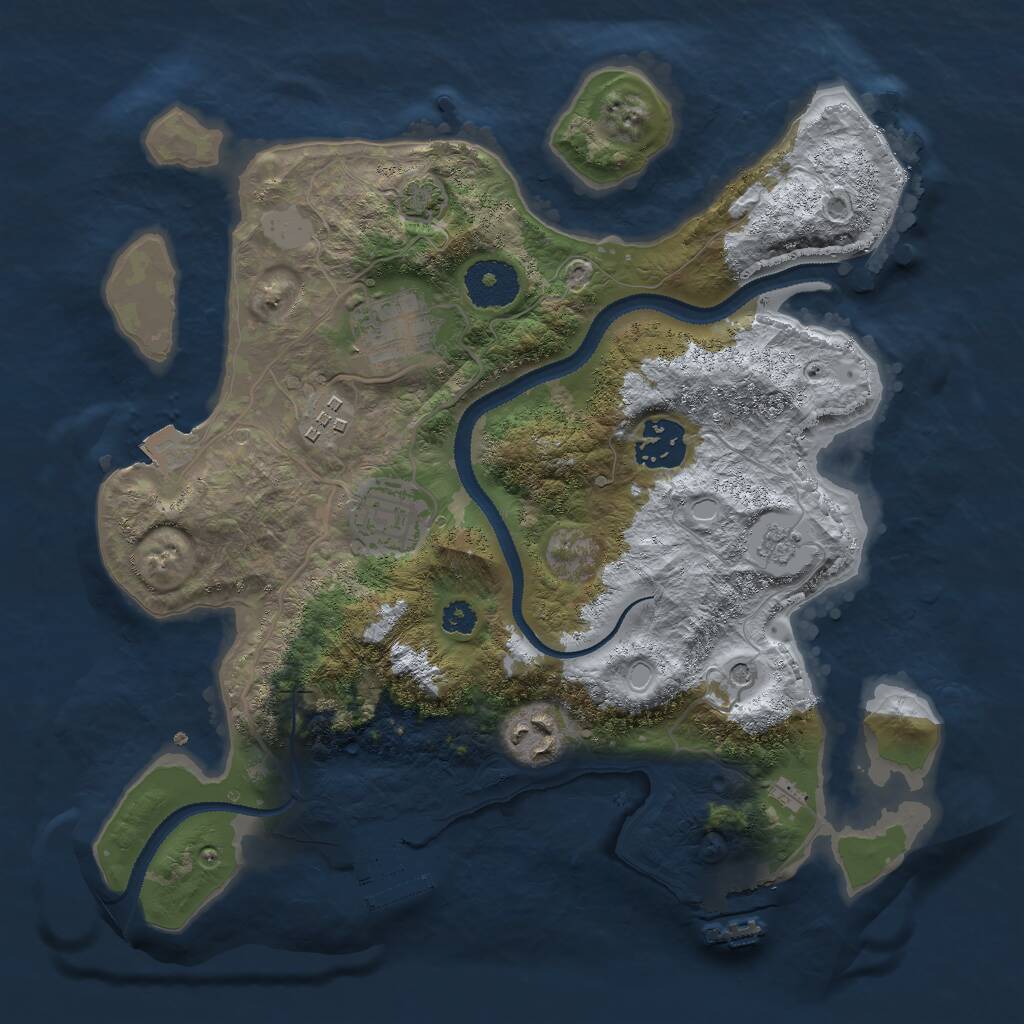 Rust Map: Procedural Map, Size: 3000, Seed: 887086957, 11 Monuments