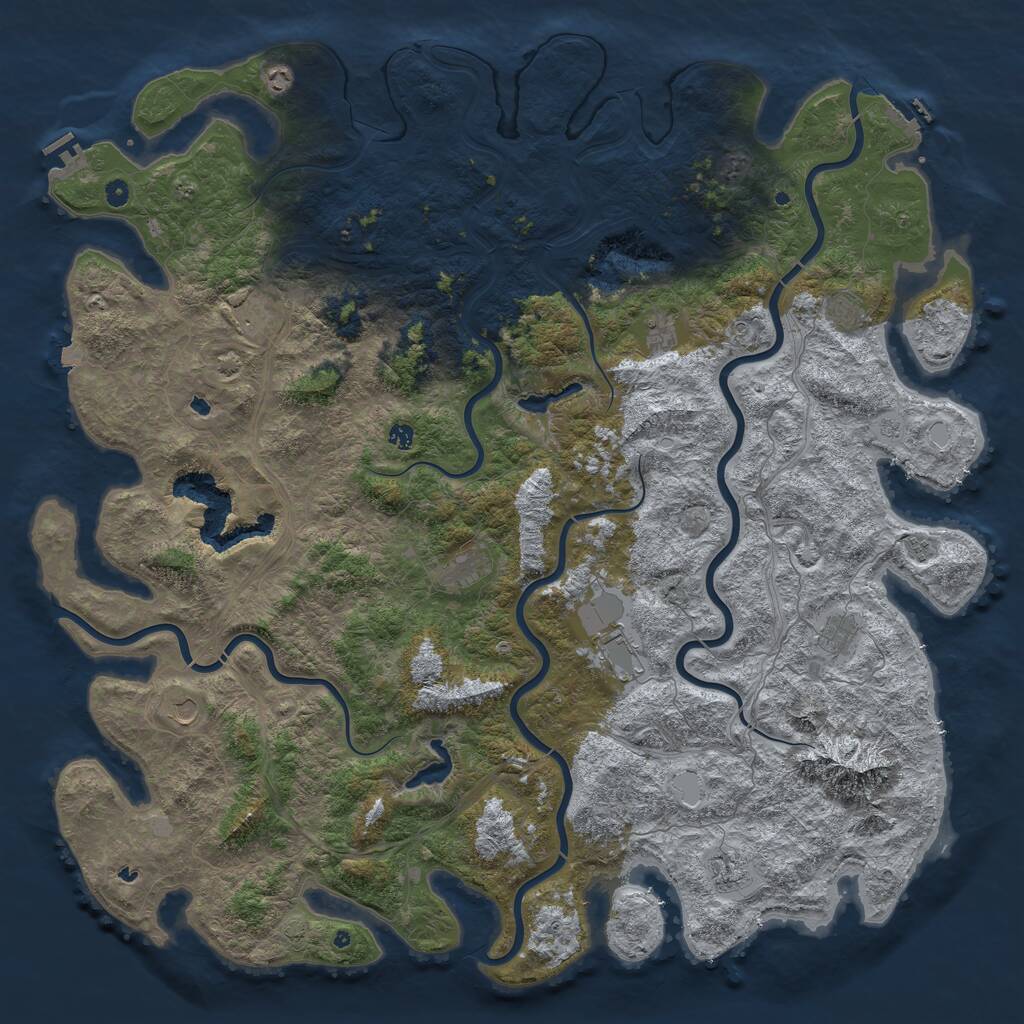 Rust Map: Procedural Map, Size: 6000, Seed: 6521893, 17 Monuments