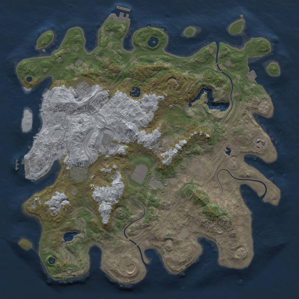 Rust Map: Procedural Map, Size: 4250, Seed: 1050117656, 15 Monuments