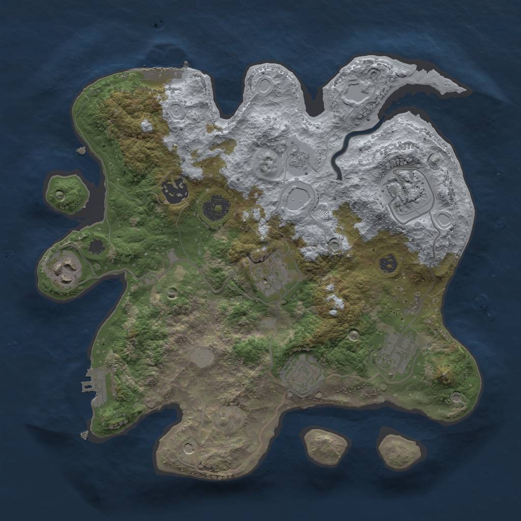 Rust Map: Procedural Map, Size: 3000, Seed: 24118, 15 Monuments