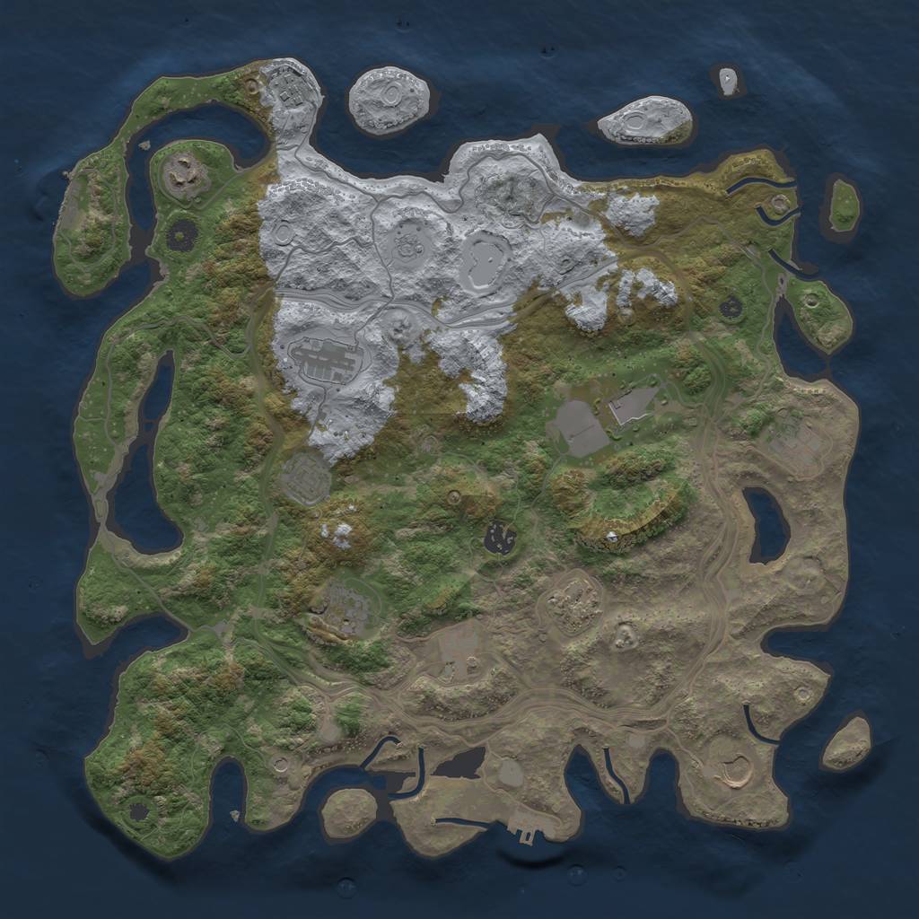 Rust Map: Procedural Map, Size: 4250, Seed: 1071329847, 20 Monuments