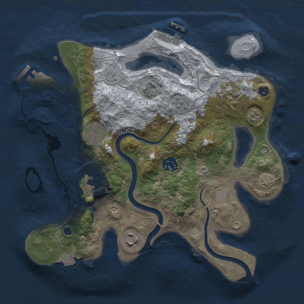 Rust Map: Procedural Map, Size: 3000, Seed: 4193051, 12 Monuments