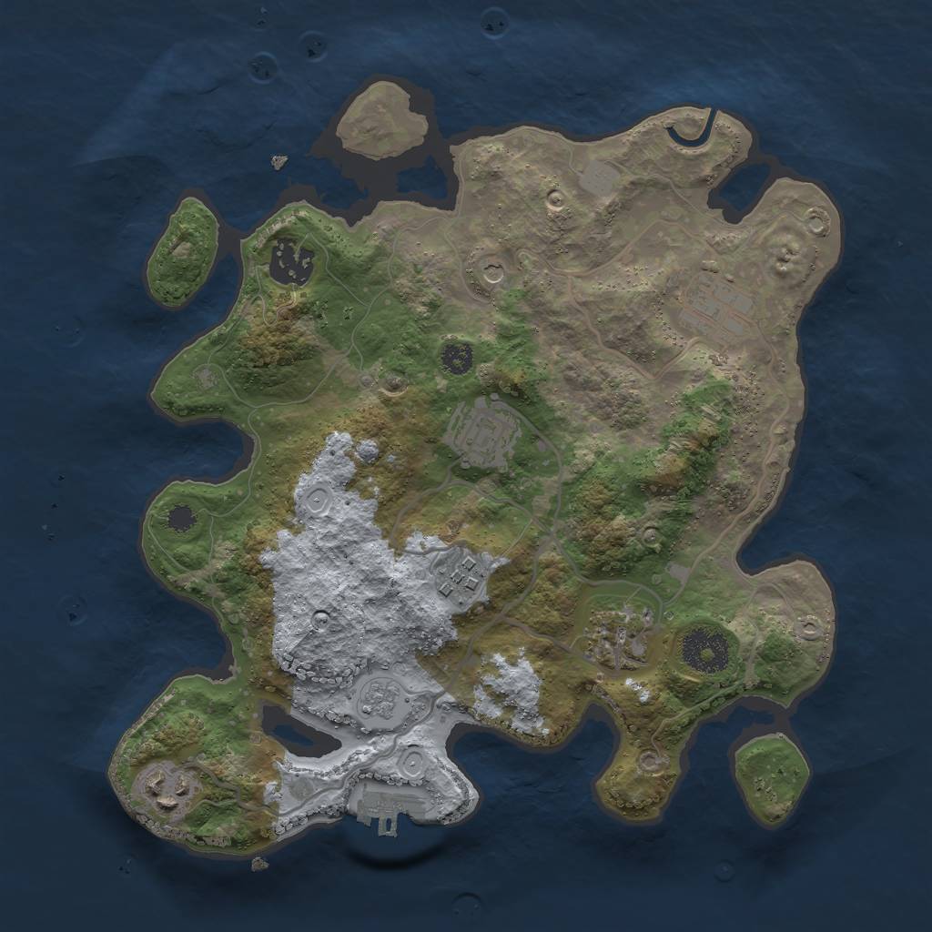 Rust Map: Procedural Map, Size: 3000, Seed: 363291675, 14 Monuments