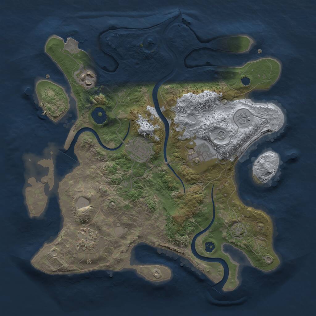 Rust Map: Procedural Map, Size: 3000, Seed: 1796803709, 8 Monuments