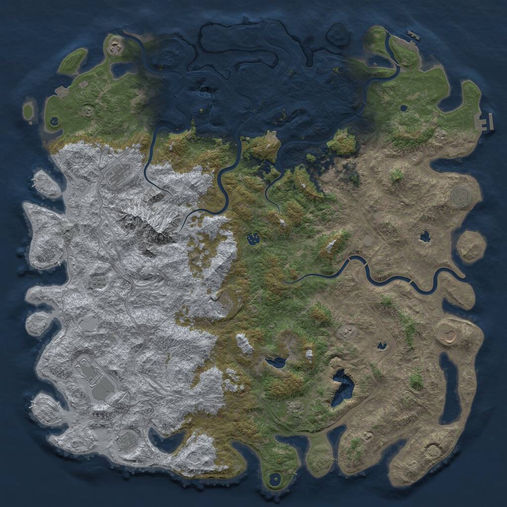 Rust Map: Procedural Map, Size: 6000, Seed: 1568438, 17 Monuments