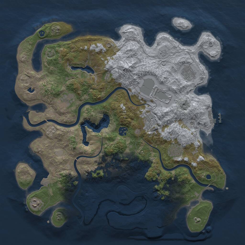 Rust Map: Procedural Map, Size: 4000, Seed: 108543, 15 Monuments
