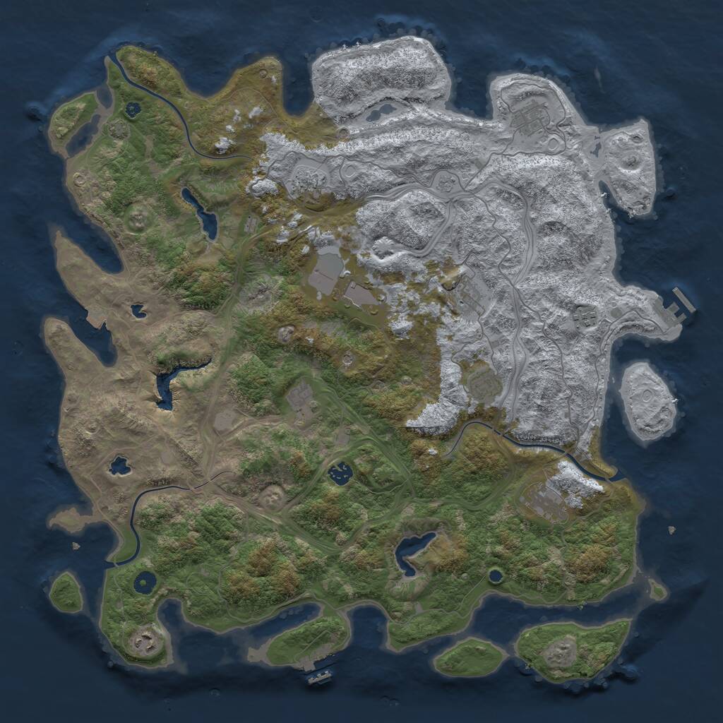 Rust Map: Procedural Map, Size: 4800, Seed: 64787769, 16 Monuments