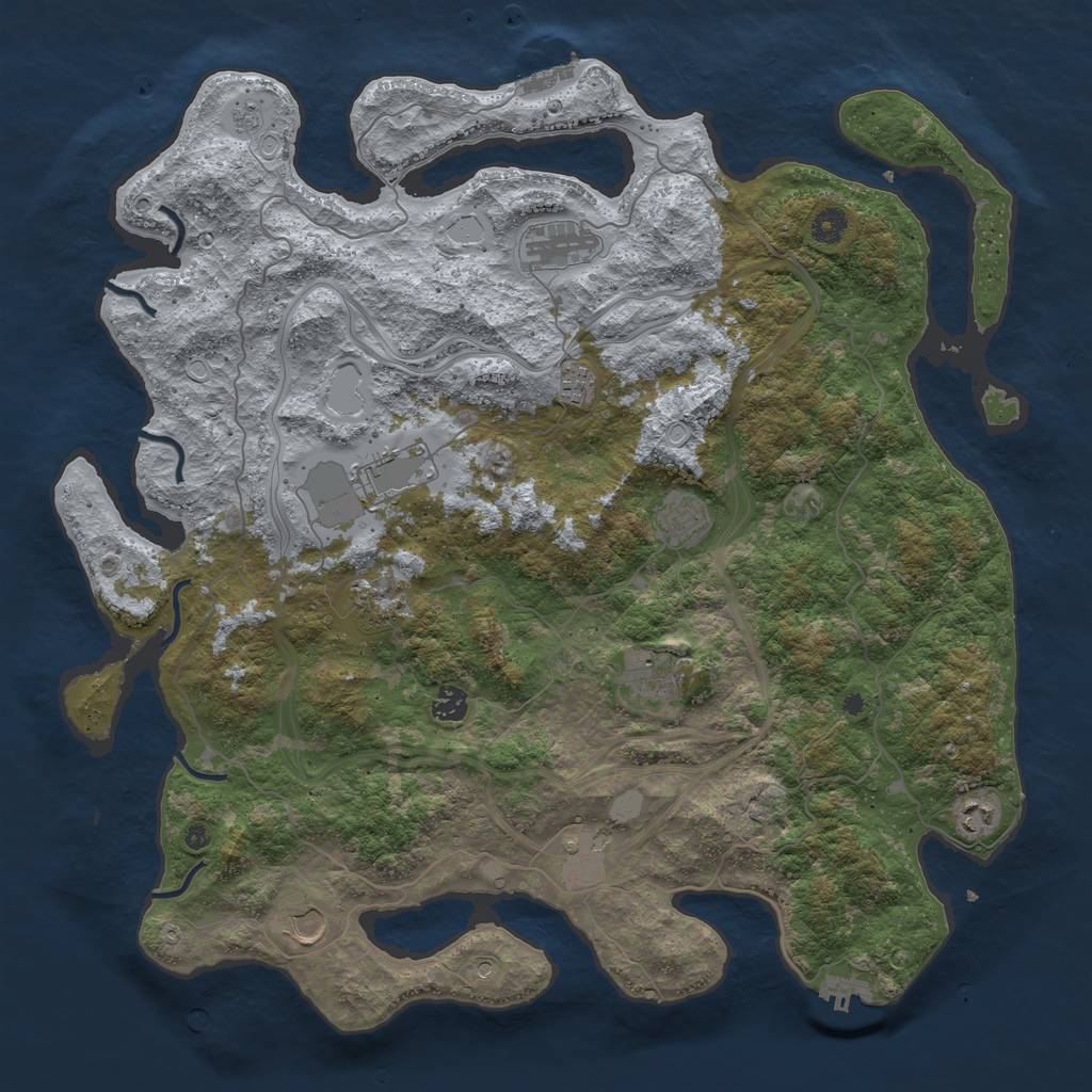 Rust Map: Procedural Map, Size: 4500, Seed: 6712, 19 Monuments