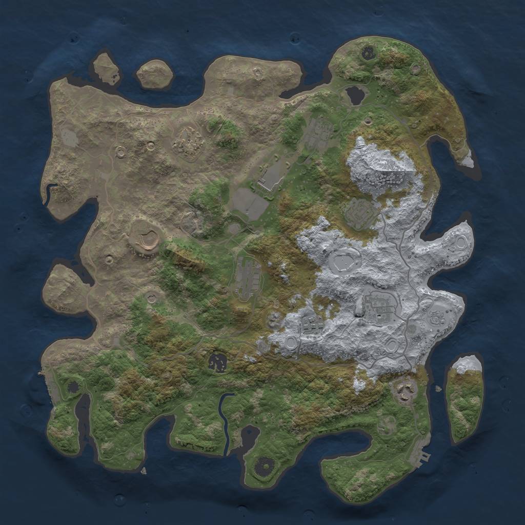 Rust Map: Procedural Map, Size: 4000, Seed: 119377, 19 Monuments