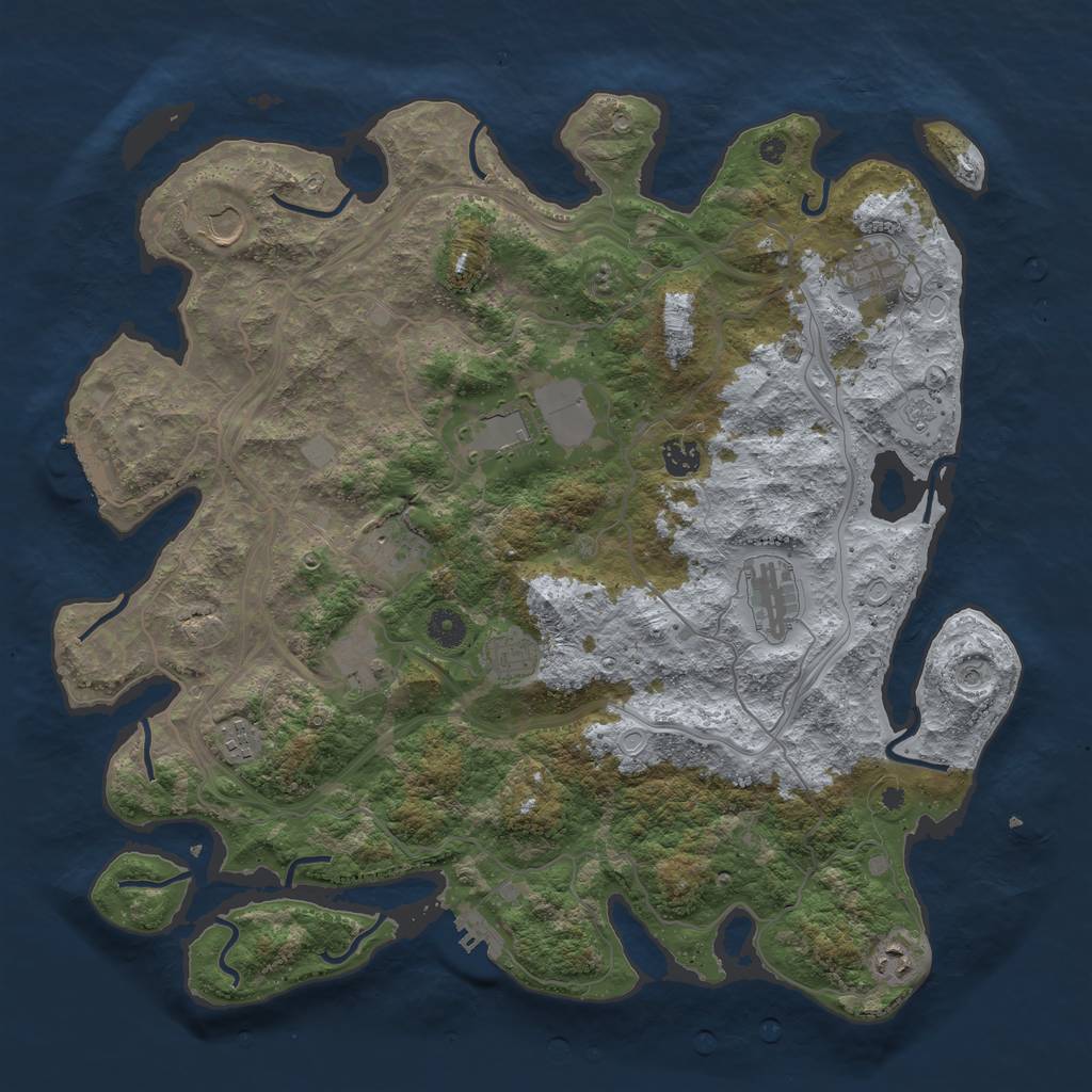 Rust Map: Procedural Map, Size: 4250, Seed: 1390207549, 19 Monuments