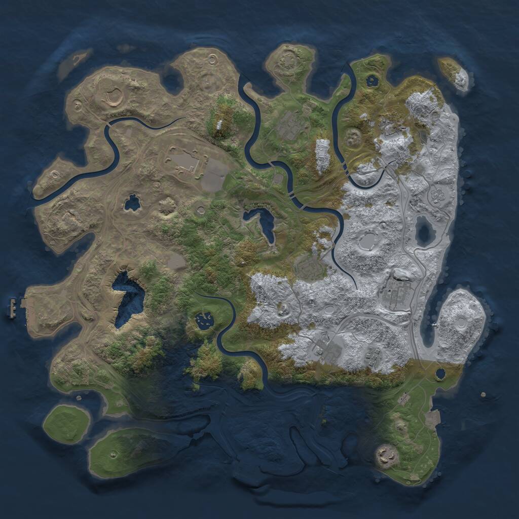 Rust Map: Procedural Map, Size: 4250, Seed: 1390207549, 16 Monuments