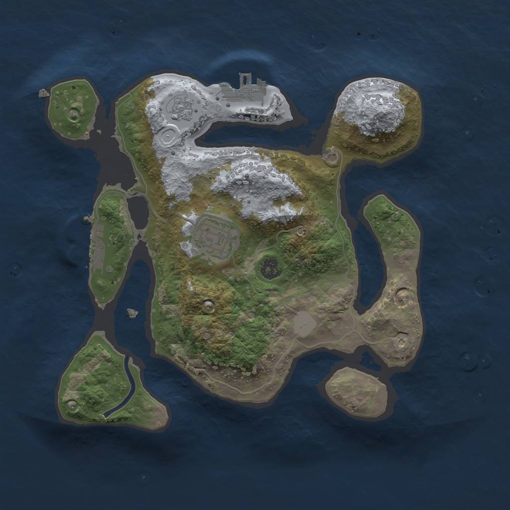 Rust Map: Procedural Map, Size: 2500, Seed: 1217, 9 Monuments