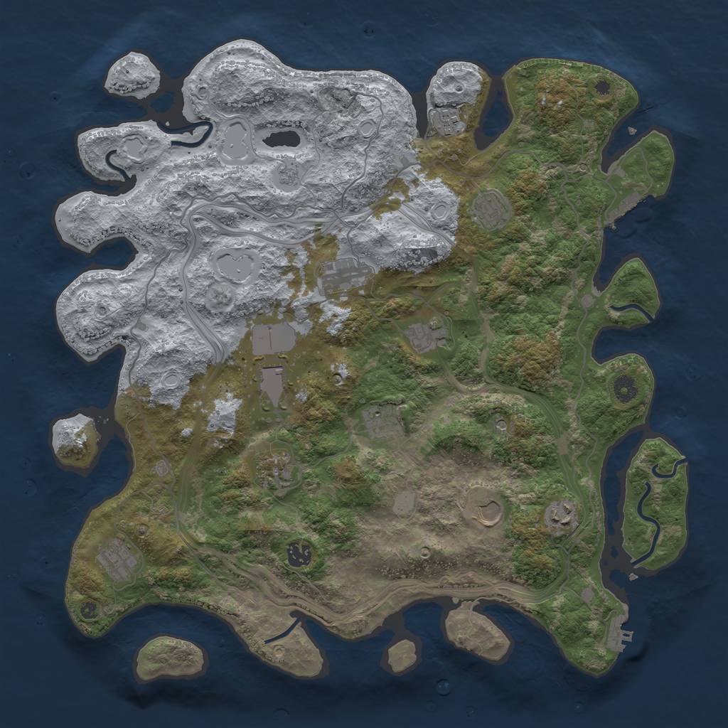 Rust Map: Procedural Map, Size: 4300, Seed: 1985119404, 20 Monuments