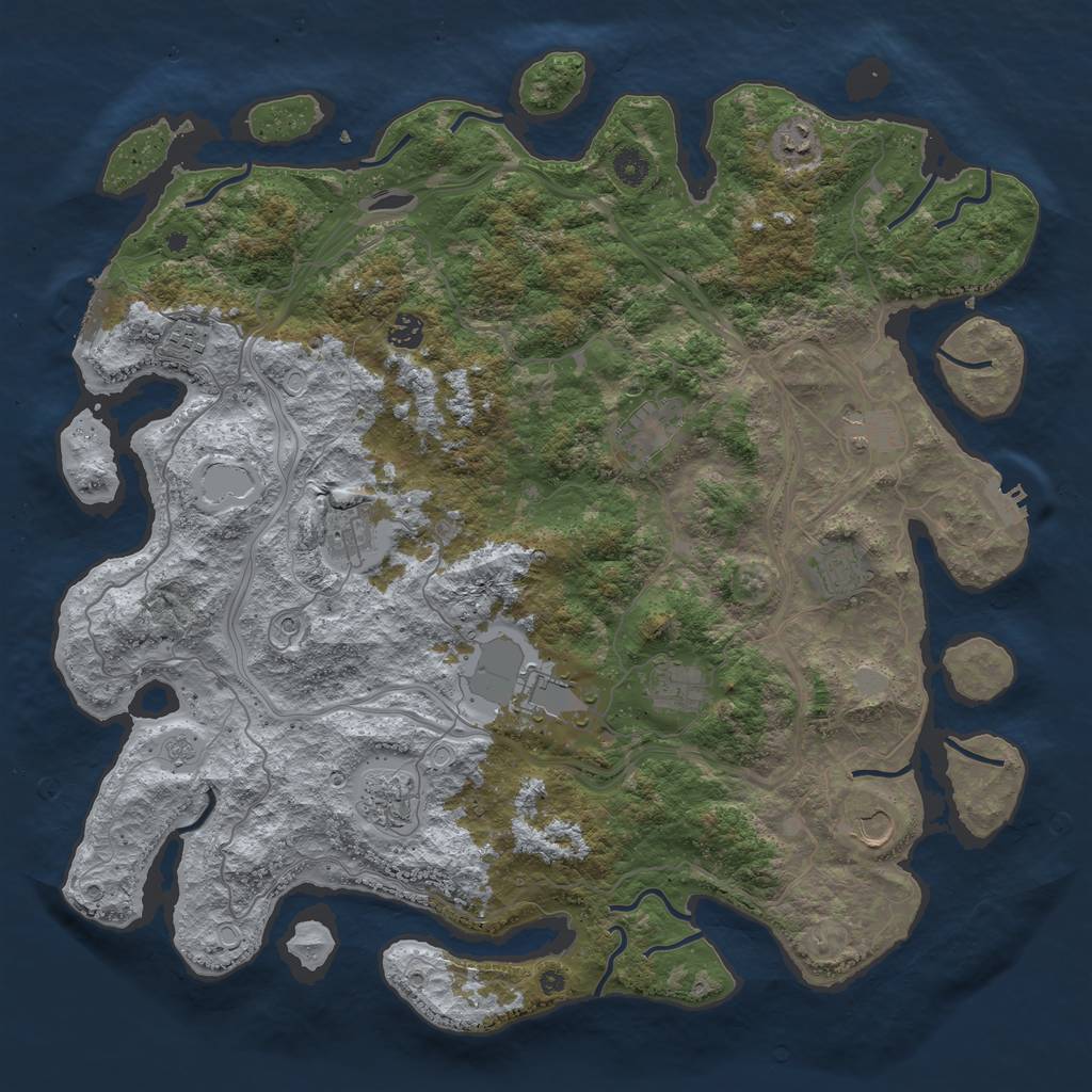 Rust Map: Procedural Map, Size: 4500, Seed: 1777668569, 20 Monuments