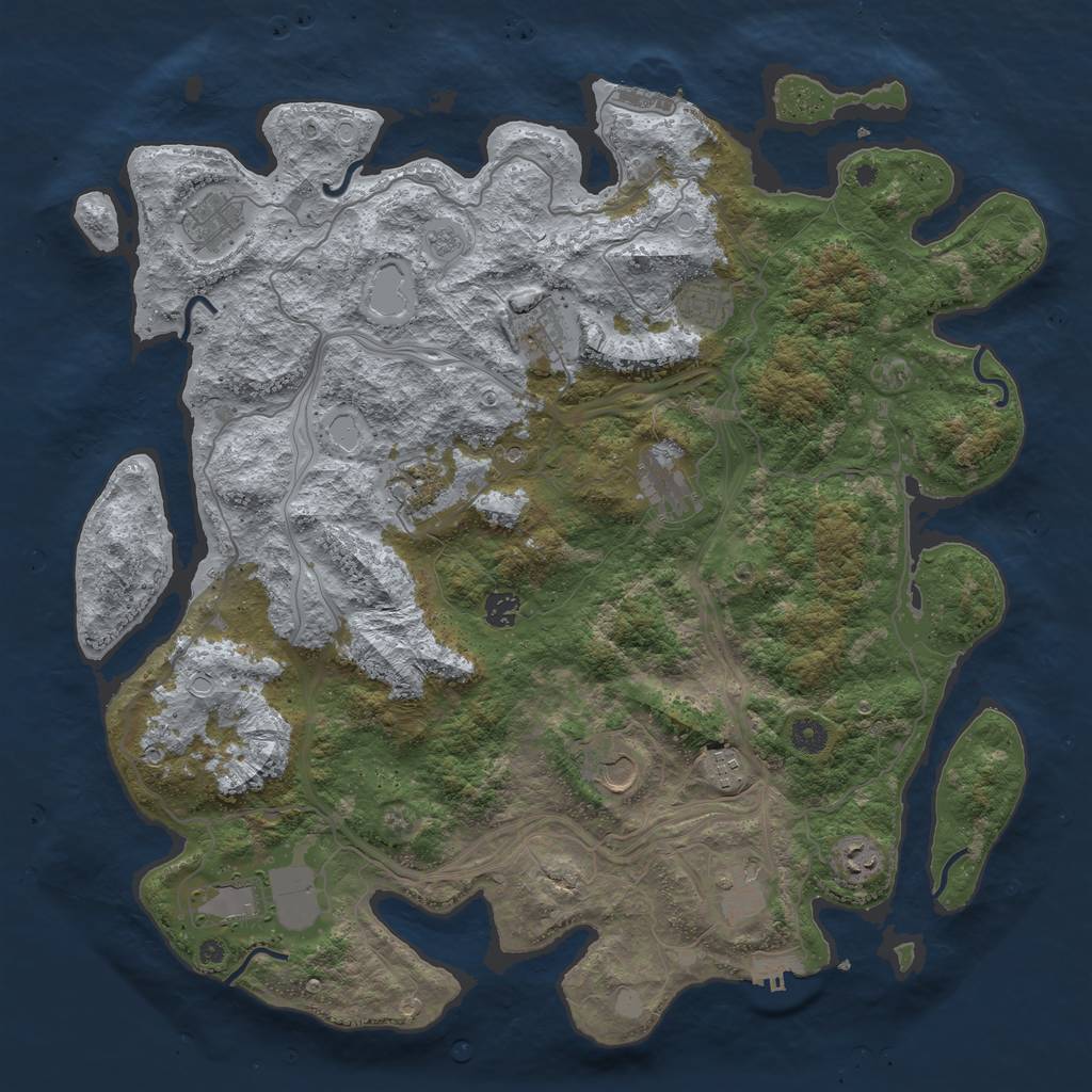 Rust Map: Procedural Map, Size: 4500, Seed: 5436, 20 Monuments
