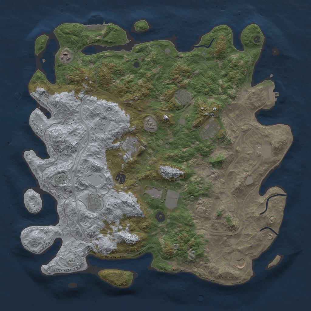 Rust Map: Procedural Map, Size: 4500, Seed: 316328557, 20 Monuments