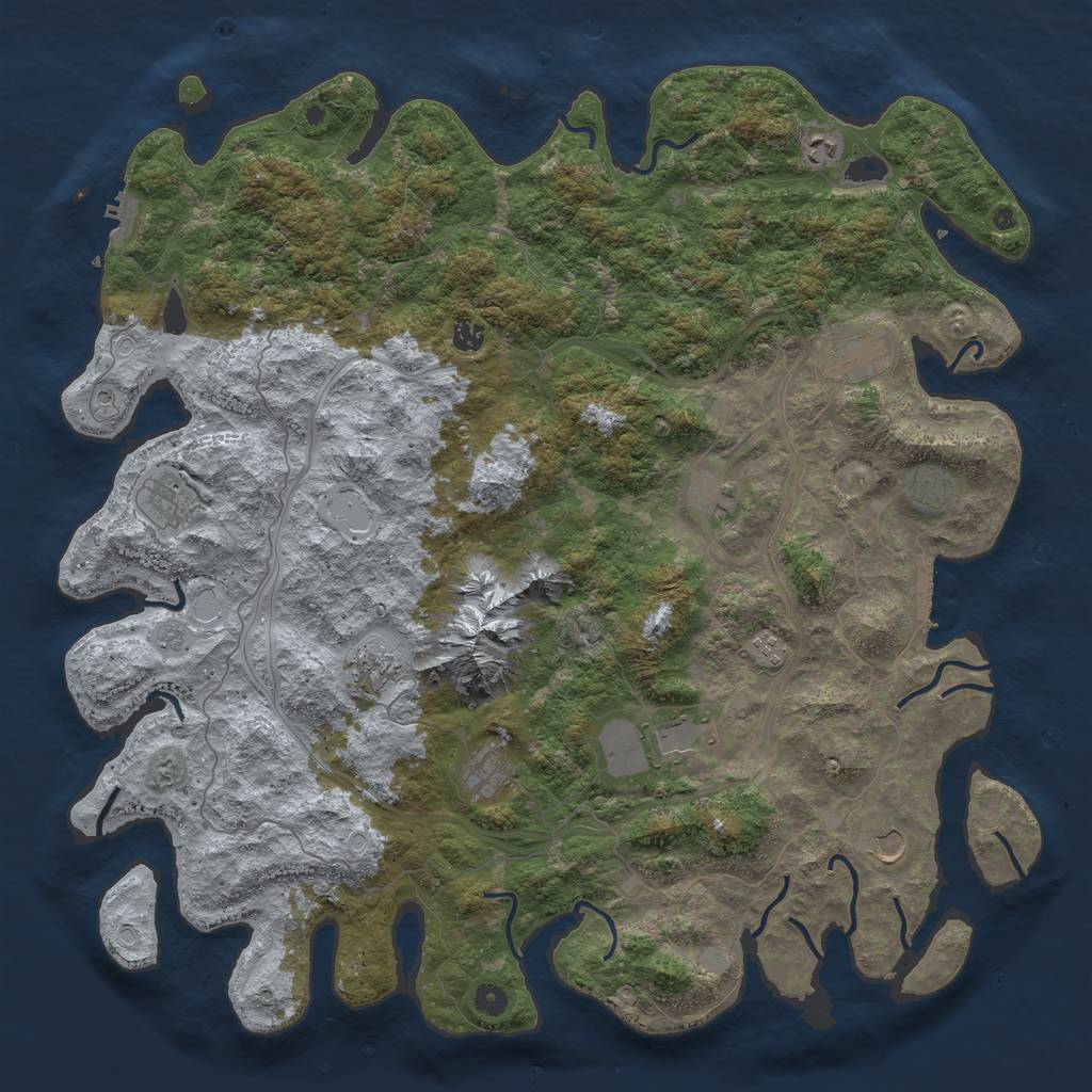 Rust Map: Procedural Map, Size: 5000, Seed: 47110, 20 Monuments