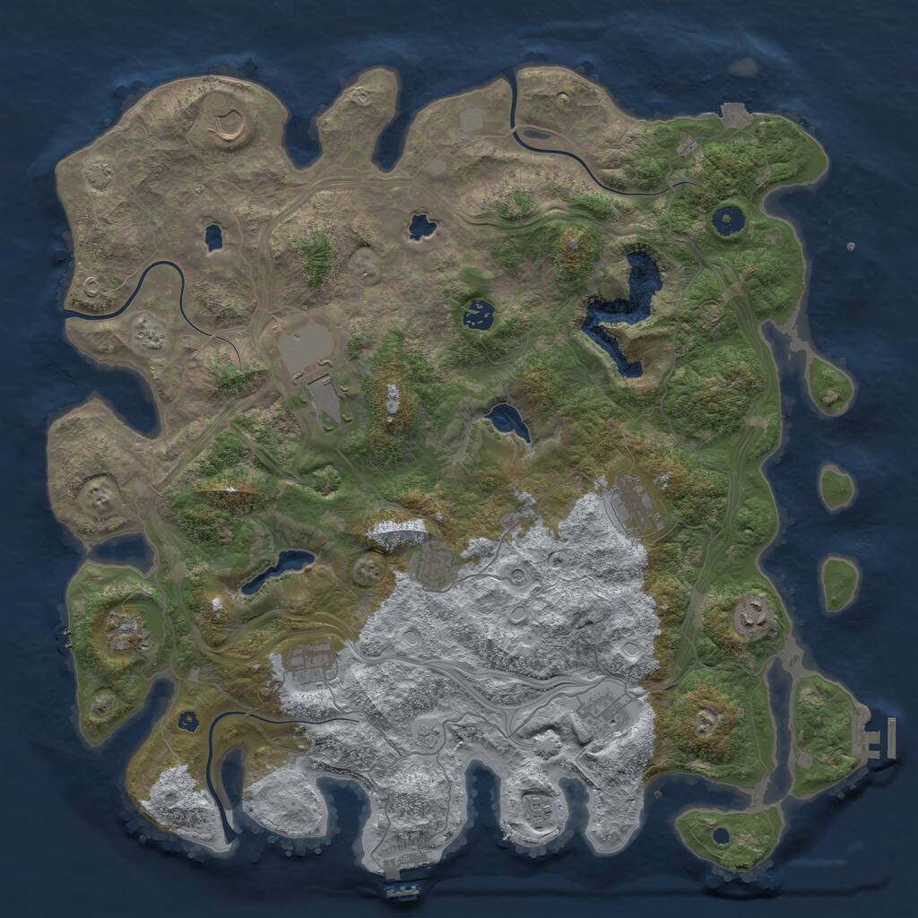Rust Map: Procedural Map, Size: 4500, Seed: 648120, 16 Monuments