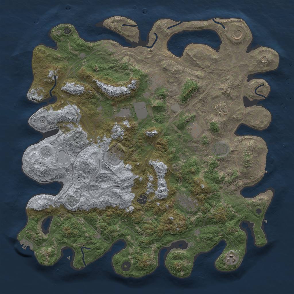 Rust Map: Procedural Map, Size: 4500, Seed: 67455, 20 Monuments