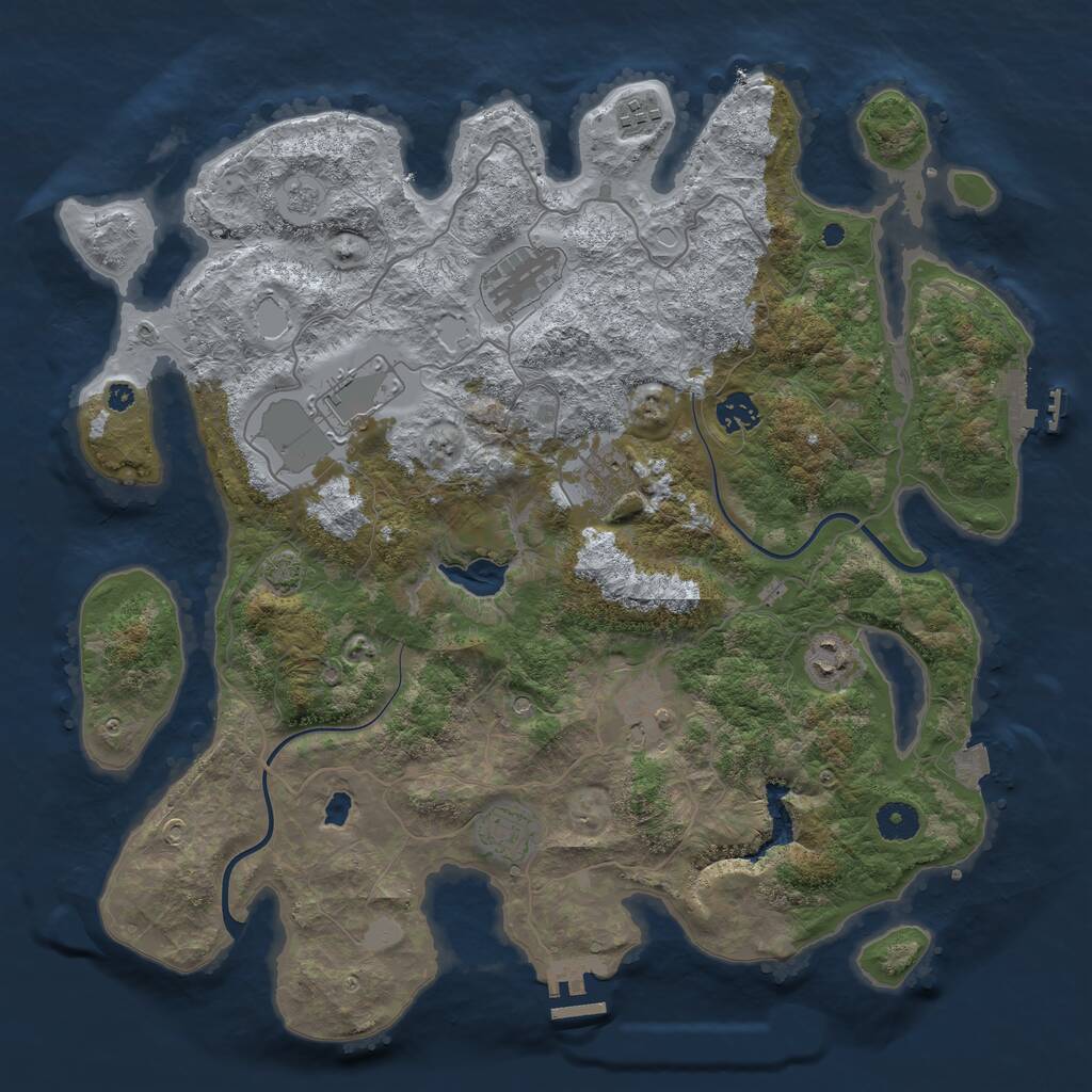 Rust Map: Procedural Map, Size: 4000, Seed: 1795953481, 14 Monuments