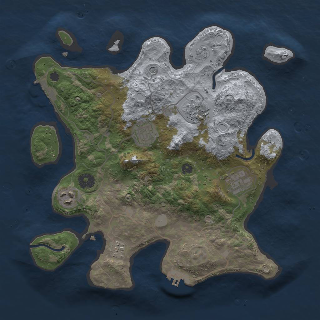 Rust Map: Procedural Map, Size: 3000, Seed: 856541684, 14 Monuments