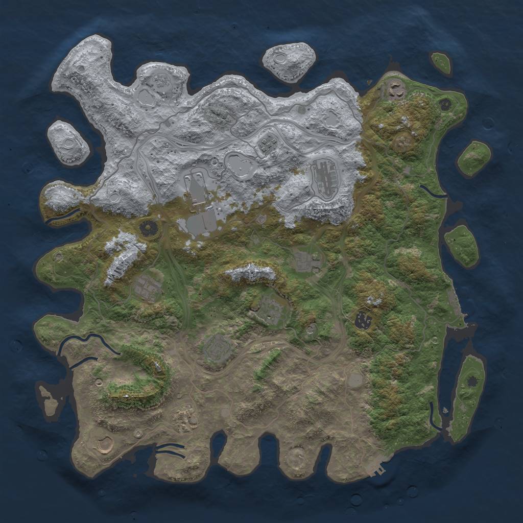 Rust Map: Procedural Map, Size: 4500, Seed: 781215619, 20 Monuments